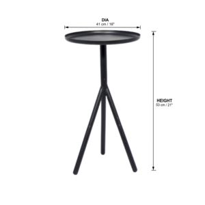 <b>Round</b> Custom Style Coffee <b>Table</b> with Black Metal Storage Iron <b>Tray</b> for Indoor and Outdoor Use for Bar Application - Product Image 5