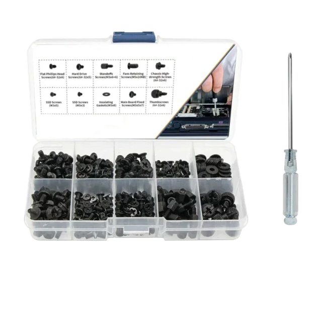 Stainless Steel Laptop Screw Kit-400pcs M3/M3.5 Zinc Plated Machine Flat Head Phillips Drive Screws for Computer Repair