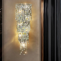 Lampe murale LED moderne en cristal pour hôtels, villas, duplex, salons, couloirs intérieurs de luxe, chambres et décoration d'intérieur
