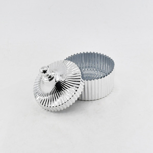 Sang trọng Lều hình mạ điện Bạc nến thủy tinh lọ kim cương cắt thủy tinh lưu trữ container cho giáng sinh trang trí - Product Image 4