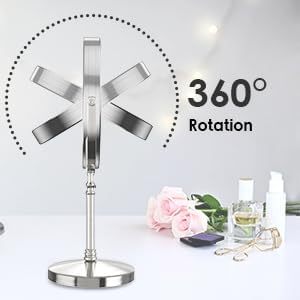 Stainless Steel Frame Desktop LED HD Cosmetic <b>Mirror</b> With 180 Degrees Free Adjustment - Product Image 3