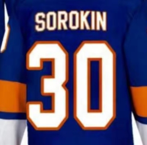 Dropshipping New York Ilya Sorokin Maillot de hockey national brodé à domicile bleu - Product Image 1