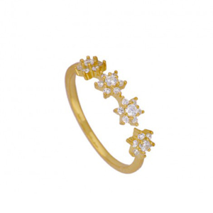 Anillo Abierto ROXI S925 de Plata de Ley con Diseño de Pétalos de Copo de Nieve y Diamantes, Extremadamente Lujoso - Product Image 2