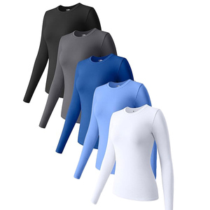 Man and Woven <strong>Long</strong> <strong>Sleeve</strong> Hospital Uniform Under Scrub Stretch Shirt Medical Nursing <strong>Undershirt</strong> - Product Image 1