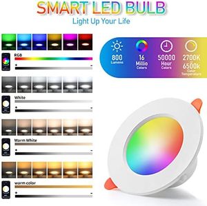 โคมไฟเพดาน LED สีสันสดใส ทรงกลม ไฟสมาร์ทโฮม 10W 15W RGB ปรับความสว่างได้ ควบคุมผ่าน Wifi - Product Image 2