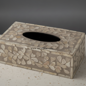 Conception abordable faite à la main en bois et nacre boîte de rangement de mouchoirs de table meilleure vente distributeur de mouchoirs nouvellement arrivé - Product Image 1