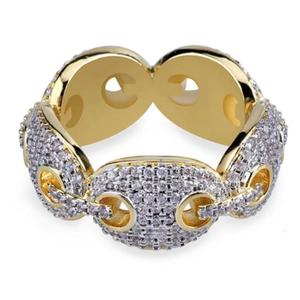 Anello per dito indice in stile hip hop per donna, gioielli alla moda con design intarsiato scintillante - Product Image 2