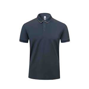 Polo à manches courtes bleu marine respirant pour l'été, vêtement de travail unisexe, uniforme personnalisable avec logo - Product Image 5