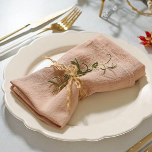Serviette en lin brodée à la main, rectangulaire, style simple, décoration de table, 100% lin, usage domestique, produit artisanal en gros - Product Image 2