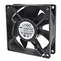 Kipas Aliran Aksial DC 80x80x25mm 5V 12V 24V 48V Bantalan Bola 70000 Jam Masa Pakai Bilah Plastik Kipas Pendingin Udara untuk Pemurni Udara
