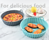 Plateau de cuisson multifonctionnel écologique sans BPA de qualité alimentaire, doublure en silicone pliable pour friteuse à air