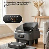 Bac à litière pour chat silencieux à ouverture par le haut de 72 L, bac à litière automatique autonettoyant pour plusieurs chats, toilette intelligente pour animaux de compagnie avec désodorisation, capteur de sécurité, WiFi, LED