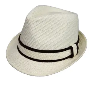 V Paper Promotional Hat Men's Cheap Straw Fedora Hat