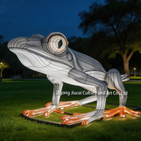 Maßgefertigte Festival-Laterne Thanksgiving Weihnachten Riesige Frosch-Kröten-Wasserdichte LED-Laterne Stahl Seidenstoff Festival-Dekoration