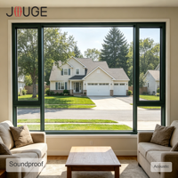 Fenêtre oscillo-battante en aluminium de qualité architecturale JOUGE, 95c, paroi de 1,8 mm, bande de 44 mm, design dissimulé pour villa moderne