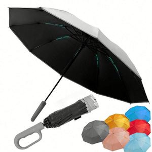 Paraguas Plegable de 3 Secciones, Resistente al Viento, 8 Varillas, Protección UV, Impresión Personalizada, Totalmente Automático, Fácil de Transportar, con Logotipo - Product Image 5