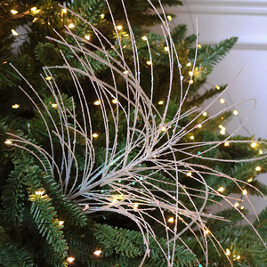 Decorazione Natalizia H870 a Cascata con Effetto Galassia, Nappine Color Champagne, <span class=keywords><strong>Glitter</strong></span> a Forma di Soffione e Rami con Effetto Fuochi d'Artificio - Product Image 5