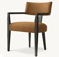 Chaise de salle à manger RH Padua au design italien, structure en chêne américain, revêtement en lin - Portable, légère, personnalisable pour appartement, villa