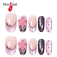 Ongles artificiels de luxe roses effet œil de chat magnétique, à pression, couvrance totale, forme ronde, en ABS, 32 pièces