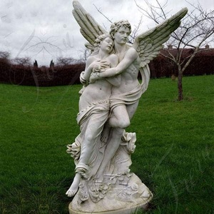 Statua in marmo di Psiche e Cupido che si bacia in vendita, statue in marmo a grandezza naturale - Product Image 1