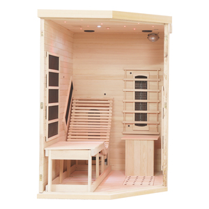 Sauna Interior de Madera Maciza de Cedro Rojo para 2 Personas, Sauna Seca con Calefacción Eléctrica, Infrarrojos Lejanos, Ecológica - Product Image 2