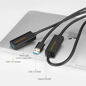 สายต่อขยาย USB 3.0 แบบแอคทีฟ CableCreation ความยาว 5 เมตร <span class=keywords><strong>10</strong></span> เมตร พร้อมตัวขยายสัญญาณสำหรับ Meta Quest 3 2 <span class=keywords><strong>Pro</strong></span> Link VR Headset ความเร็ว 5Gbps - Product Image 2