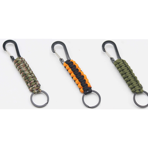 Porte-clés en paracorde tressé avec mousqueton en aluminium, cordon robuste pour hommes et femmes, randonnée, camping - Product Image 1