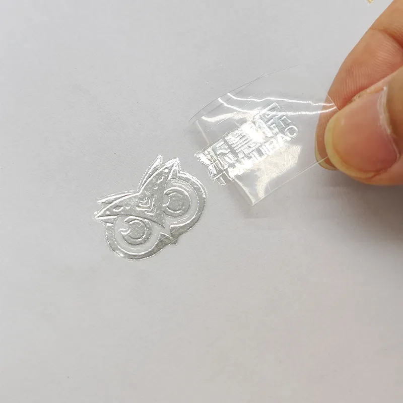 사용자 정의 인쇄 골드 로고 프레스 3D 라벨 금속 투명 전송 UV 스티커