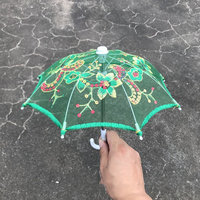 Haute qualité 1:12 maison de poupée accessoires 30cm ouvrable petit pliant métal plastique Mini maison de poupée Miniature dentelle parapluies jouet