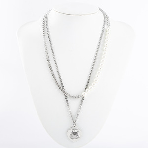 Collar de Doble Capa con Colgante de Corazón de Gato de Dibujos Animados y Perla, de Acero Inoxidable, Estilo Punk Japonés Coreano, Unisex - Product Image 4