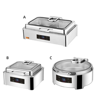 FLEY Chauffe-Plat Électrique Multifonctionnel, Plat de Présentation en Acier Inoxydable, Double Mode de Chauffage pour Hôtels, Restaurants et Événements