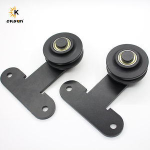 Kit Hardware per Porte Scorrevoli in Acciaio al Carbonio Resistente per Esterni Oksun, Binari Impermeabili per Porte in Legno, Kit Hardware per Porte Scorrevoli - Product Image 6