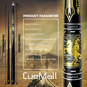 CueMall - Juego de 2 Palos de Billar de 58 Pulgadas, Palos de Billar de Fibra de Vidrio y Grafito de 12,5 mm, Palos de Billar de 19 oz - Product Image 3