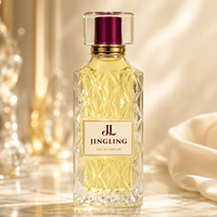 Nouveau design, vente en gros, flacon de parfum vide en verre transparent unique de 100 ml avec pulvérisateur à sertir, 100 ml avec boîte d'emballage