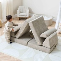 Canapé-lit pour enfants Montessori avec 10 blocs amovibles et housse amovible, mobilier de jeu doux pour salle de jeux d'usine