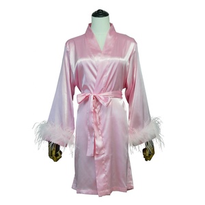 Peignoir Kimono en Soie Satinée Grande Taille pour Femme, Couleur Unie, Luxueux, Doux et Lisse, Idéal pour la Mariée et les Demoiselles d'Honneur - Product Image 1