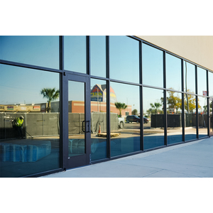 <span class=keywords><strong>Puerta</strong></span> Comercial de Aluminio para Tienda con Paneles de Vidrio Antibalas, Puertas de Entrada con <span class=keywords><strong>Barra</strong></span> Antipánico - Product Image 4