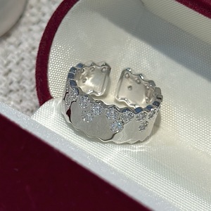 Anillo de Plata de Ley S925 con Circonita, Diseño de Nicho, Simple y Moderno, Vintage, Geométrico, Abierto, Chapado en Oro Rosa - Product Image 4