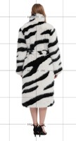 Manteau en fausse fourrure écologique à imprimé animal renard pour femme, fermeture à un bouton, col en fourrure moelleux, épais, hiver, grande taille, teinté, à capuche