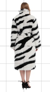 Women's Fox Animal Print Eco-Friendly Faux Fur Overcoat with Single Button Closure Fluffy Lapel Thick Winter Coat Plus Size Dyed - Product Image 3