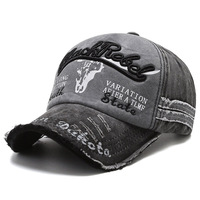 Gorra de béisbol lavada con letras bordadas Retro, estilo coreano de alta calidad, protección solar a la moda, sombrero con visera, hebilla de Metal para hombres y mujeres