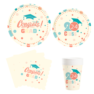 DAMAI Juego de Vajilla Desechable Personalizable para Fiesta de Graduación 2025 con Platos y Servilletas para Decoración de Fiestas de Graduación - Product Image 2