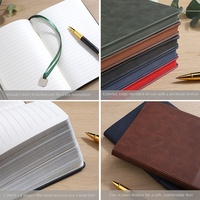 Carnet de notes professionnel A5 en cuir de qualité supérieure avec logo personnalisé, couverture rigide en papier épais et marque-page métallique - Cadeau
