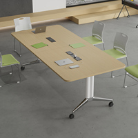 Table et chaise d'entraînement traditionnelles durables, bureau de conférence mobile modulaire extensible