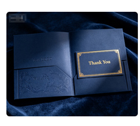 Carpeta de Presentación Estándar Personalizada de Fábrica, Económica, 9*12 Pulgadas, A4 A5, Azul Marino, para Oficina y Escuela, con 2 Bolsillos