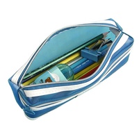 Trousse à crayons transparente de grande capacité Sac à stylos en nylon Sac créatif multifonctionnel à double couche pour le bureau des étudiants