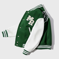 Blouson de baseball décontracté en laine et cuir pour homme, col montant, veste d'hiver, logo brodé personnalisé, impression brodée, fournisseur ODM, usine