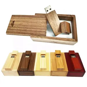 USB Flash Drive 128MB eco-friendly Wooden Pendrive with Wood Box 32GB 64GB 16GB 8GB Memory Stick2.0 3.0 Gift U flash disk