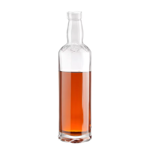 Petites bouteilles rondes en verre flint pour boissons alcoolisées et jus, avec logo personnalisé et boîte - Product Image 6
