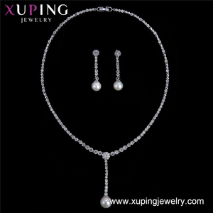 Set-278 xuping Luxury Jewelry Wedding Gift <strong>Pearl</strong> Zircon <strong>Necklace</strong> and Drop Earring Jewelry Sets for Ladies - Product Image 2
